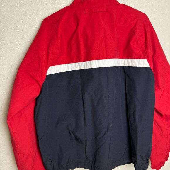 Nautica Windbreaker Jacket Colorblock Blue & Red & White Size L - Picture 5 of 14
